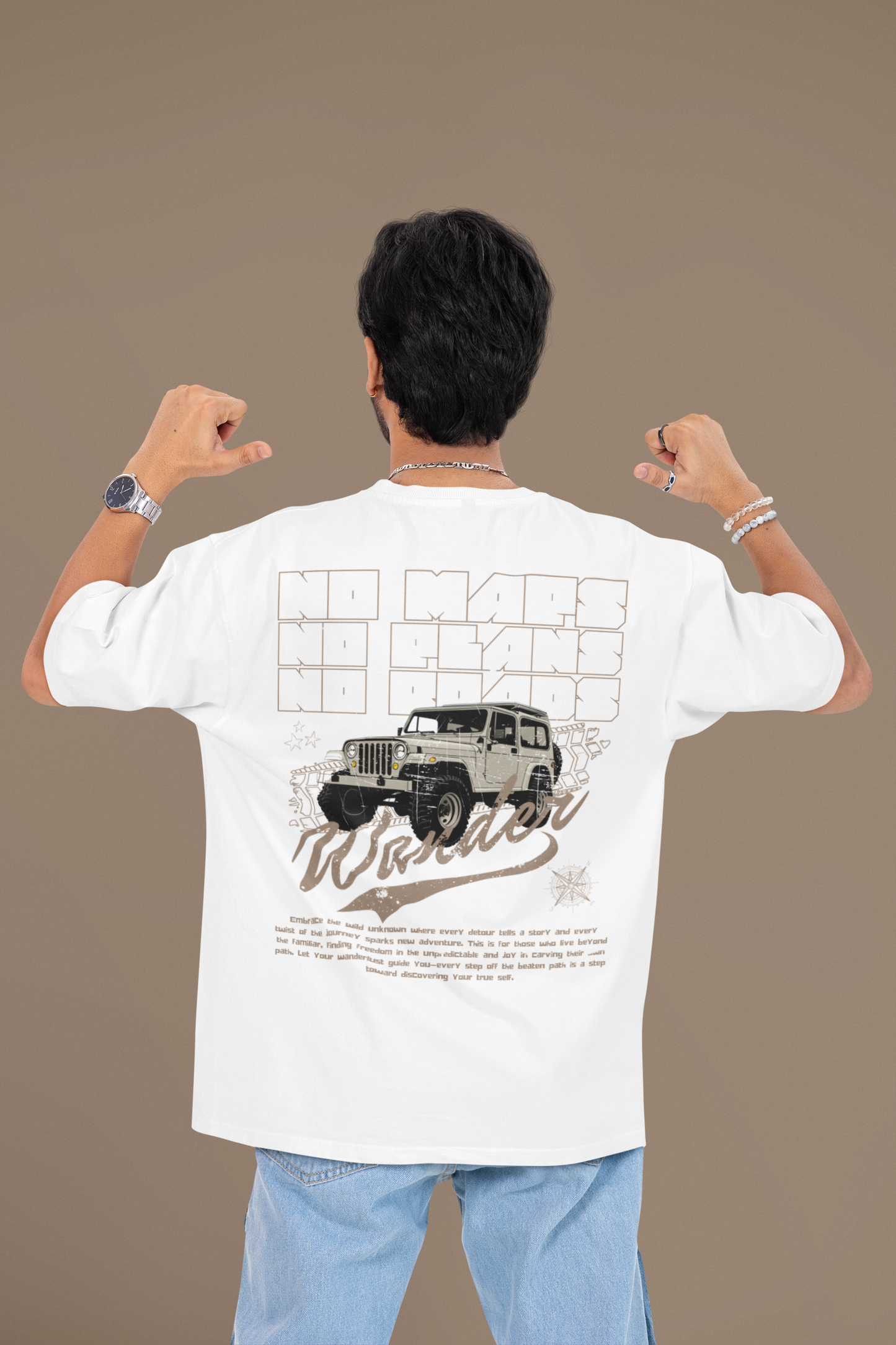 No Maps, No Plans, No Roads - Oversized Tee
