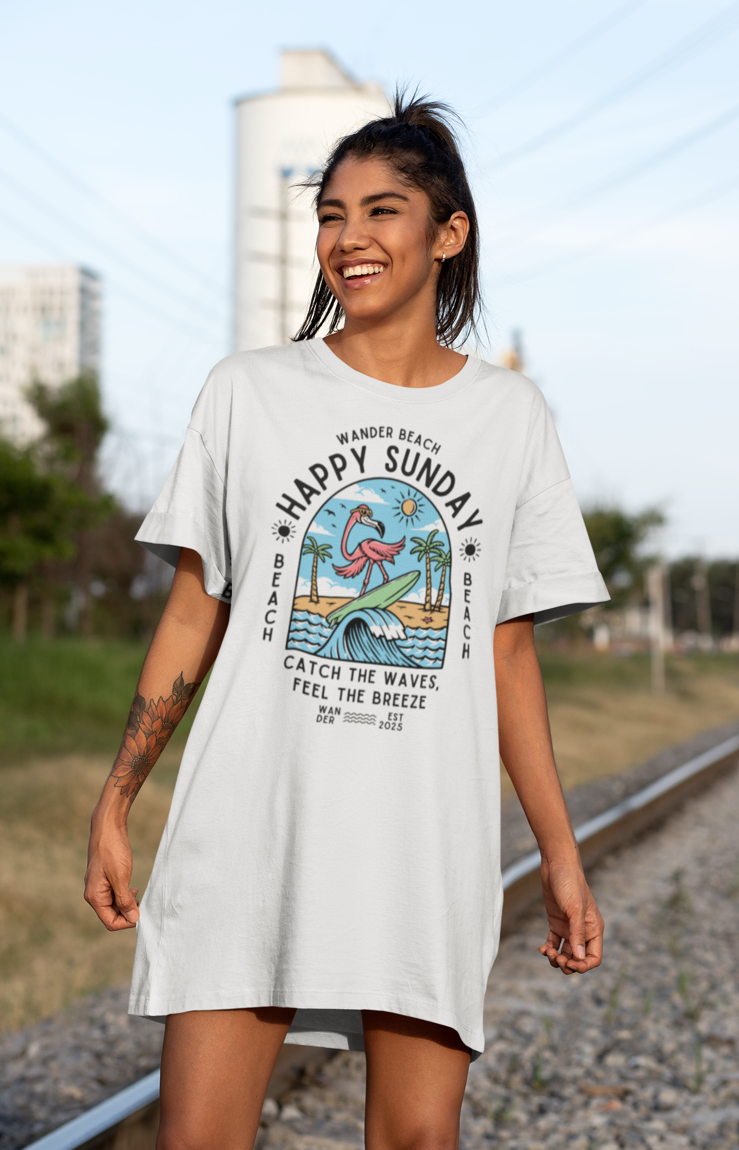 Happy Sunday - Wander Beach T-Shirt Dress