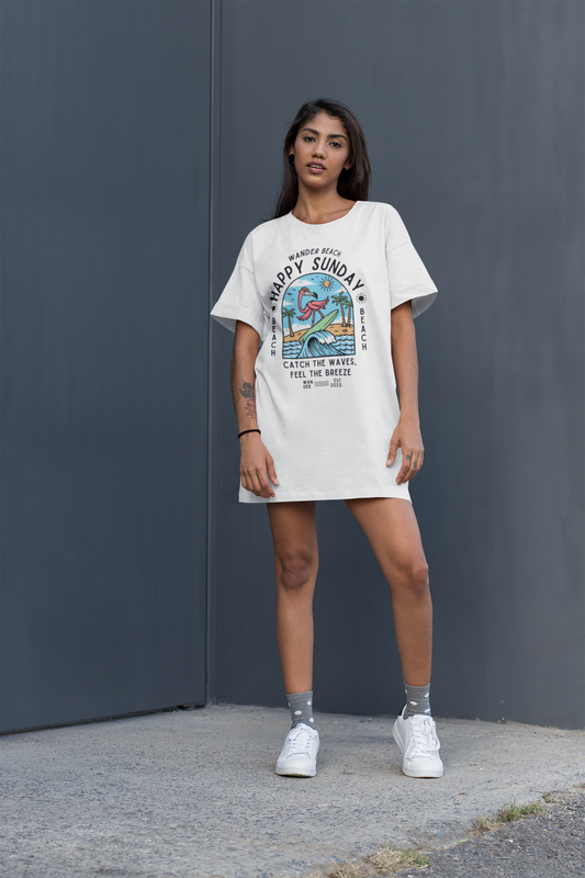 Happy Sunday - Wander Beach T-Shirt Dress