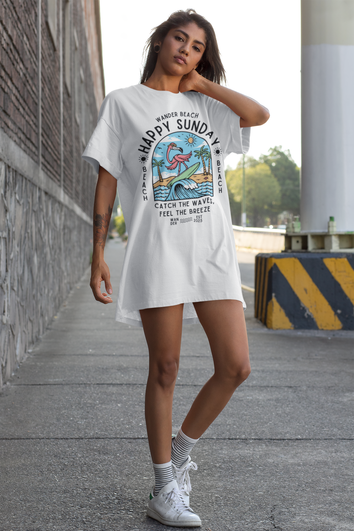 Happy Sunday - Wander Beach T-Shirt Dress