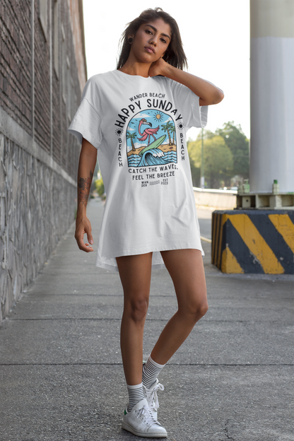 Happy Sunday - Wander Beach T-Shirt Dress